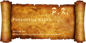 Petrovity Kitti névjegykártya