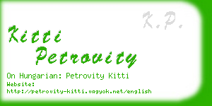 kitti petrovity business card